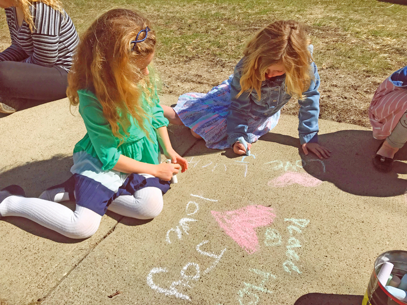 Old Sloop Kids sidewalk chalk