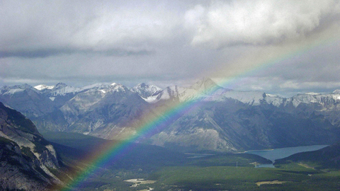 Rainbow at Canada's Banff National Park