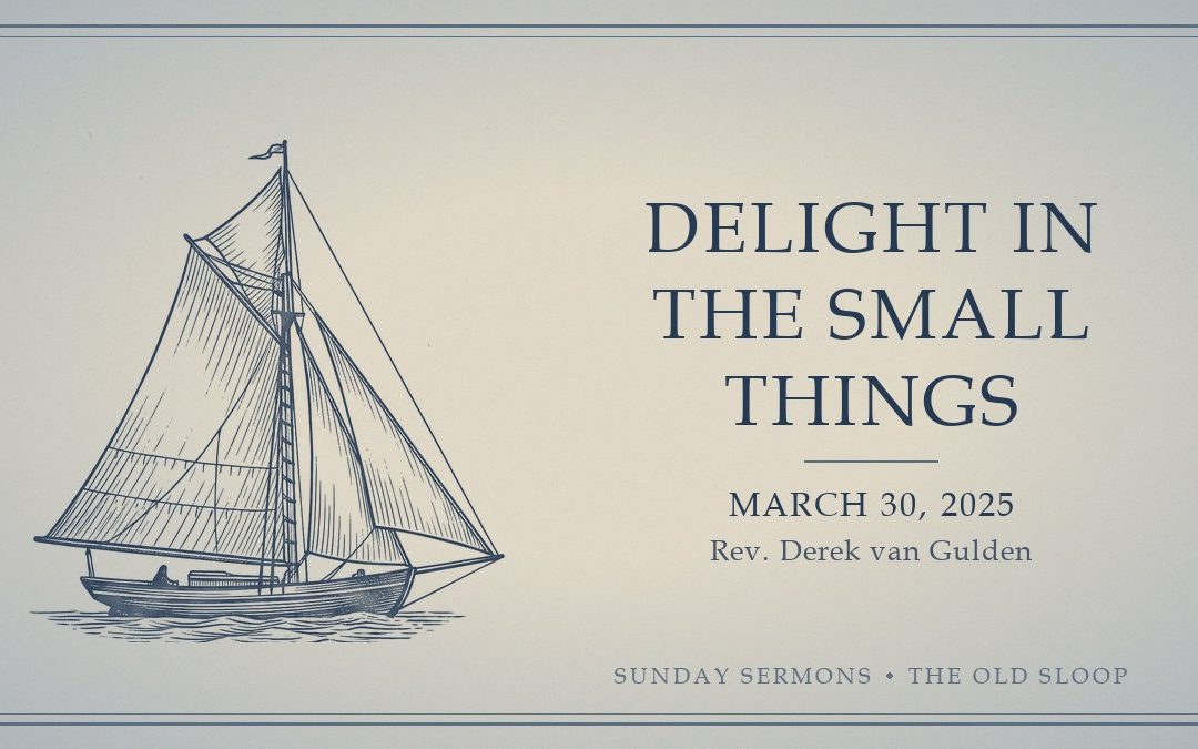 Delight in the Small Things, March 30, 2025, Rev. Derek van Gulden